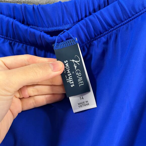 Kim Gravel x Swimsuits Swim Skirt Blue Dazzle Reg 14 - Picture 3 of 9